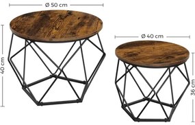 Set de 2 mese de cafea TALIA, maro/negru