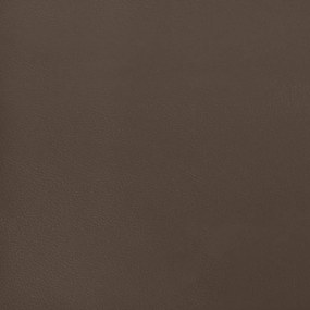 Cadru de pat cu tablie, maro, 140x190 cm, piele ecologica Maro, 140 x 190 cm, Nasturi de tapiterie