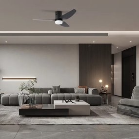 ZEVENTI - Ventilator de tavan LED PADUA LED/18W/230V Wi-Fi Tuya negru + telecomandă