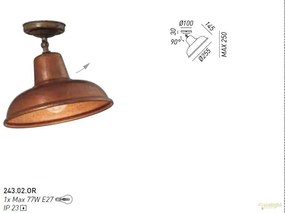 Plafoniera rustica fabricata manual, diam.25,5cm, Contrada 243.02.OR