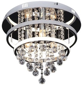 Plafoniera LED design modern Pallas crom, alb 40cm