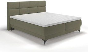 Pat matrimonial 180 cm Riviera 180 (cu somieră și saltea) (cu sp. depozitare) (verde + negru). 1099640