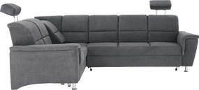 Colţar extensibil, material textil gri, model stânga, SANTIAGO