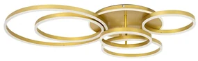Plafoniera LED cu Telecomanda, Design Geormetric, RINGS 6 auriu