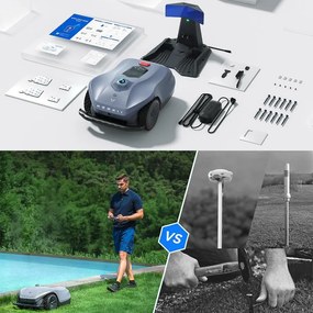 Robot tuns iarba/gazon HOOKII Neomow X Pro, 6000 m², 4 moduri, Functionare fara cablu sau antene, 60 dB, Wi-Fi, 4G, Bluetooth, Autonomie 180 min, Gri