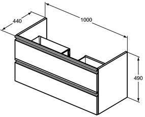 Dulap suspendat pentru lavoar Ideal Standard Tesi mdf alb 100 cm