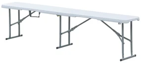 Autronic Bancă de grădină, metal, plastic, alb,AZ-K 1001 WT