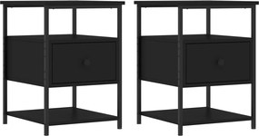 vidaXL Noptiere, 2 buc., negru, 40x42x56 cm, lemn compozit