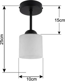 BRILAGI - LED Lustră aplicată RETRO GLASS 1xE27/60W/230V Ø 10 cm negru/alb