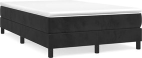 vidaXL Pat box spring cu saltea, negru, 120x200 cm, catifea