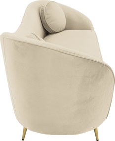 Canapea cu 3 locuri de design, ţesătură Velvet bejgold crom auriu, EZIO TYP 3