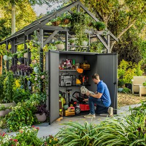 Ladă de grădină din plastic Cortina Alto gri