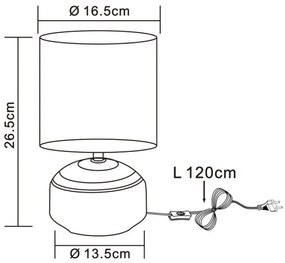 Lampă de masă IGA 1xE14/40W/230V gri/ceramică Globo 21624