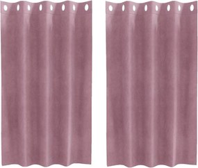 vidaXL Perdele opace 2 pcs Roz închis 140 x 140 cm Catifea