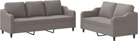 vidaXL Set de canapea cu perne, 2 piese, gri taupe, material textil