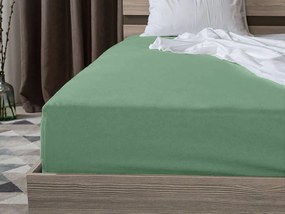 Cearsaf jersey EXCLUSIVE verde inchis 160x200 cm, 100% bumbac