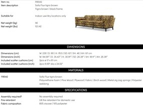 Canapea design LUX Flux, maro Tigris