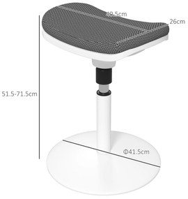 HOMCOM Scaun Oscilant fără Spate, Scaun de Birou Reglabil, Ergonomic, cu Mișcare de Balansare, 41.5x41.5x51.5-71.5 cm, Gri | Aosom Romania