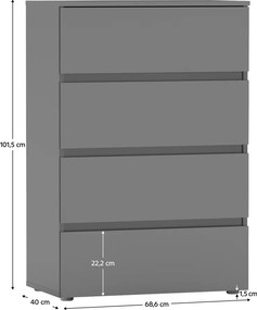 Comoda PARMAD, grafit