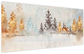 Tablou - Pădure în acuarelă (120x50 cm)