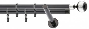 Galerie dubla BILA INOX PICIOR UNIVERSAL ,prindere perete 19/19 negru (Alege marime: 280 cm)