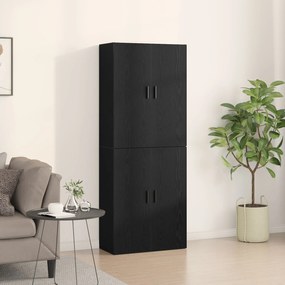 vidaXL Dulap montat pe perete 2 pcs Stejar negru 69.5 x 34 x 90 cm