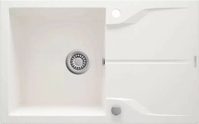 Chiuveta granit Deante Andante 1 cuva cu picurator 49x78 alb