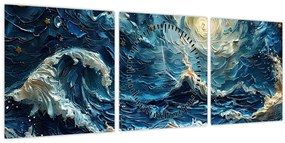 Tablou - Pictura cerului și a mării (cu ceas) (90x30 cm)
