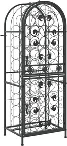 vidaXL Suport sticle vin 41 de sticle, negru 45x36x120 cm fier forjat