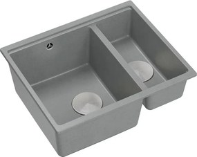 Chiuveta compozit sub blat Quadron Logan 150 gri - inox 56x46 cm