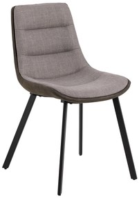 MAZZONI EXPORT IDA Taupe Gri Deschis/Antracit Maro (material Basel 34/Preston 96) - SCAUN TAPIȚAT MODERN PENTRU SALON/SUFRAGERIE LOFT
