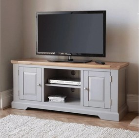 Comodă TV lemn masiv gri Ives Personalizabil, 135 × 44 × 59 cm