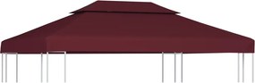 vidaXL Acoperiș de pavilion, 2 niveluri, roșu bordo, 4x3 m, 310 g/m²