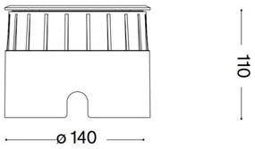 Corp de iluminat LED pentru căi de acces Ideal Lux FLOOR LED/12W/230V d. 14 cm CRI 90 IP67 crom