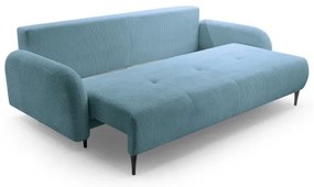 Canapea extensibilă tapițată cu 3 locuri CLOUDY, turcoaz
