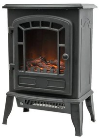 Semineu electric cu picioare, negru