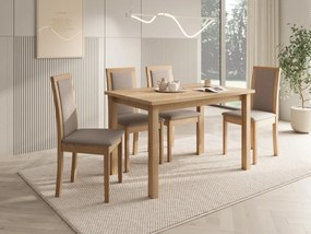 Scaun tapitat, din lemn, Nola IV, ADRK Furniture (Culoare: Alb / Opium 20)