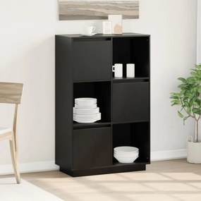 vidaXL Dulap înalt, negru, 74x35x117 cm, lemn masiv de pin