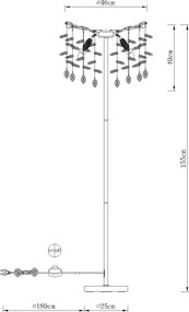 Globo 64138SG - Lampă de podea QUEENA 5xE14/40W/230V aurie