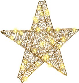 vidaXL Stea 3D cu 50 LED Alb cald 55 x 52.5 x 9 cm PET