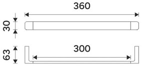 Suport de perete pentru prosoape NIMCO MAC 29035-90 MAYA 36 cm negru mat