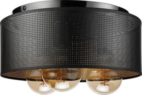 Plafonieră SIRJA PLISADO 3xE27/15W/230V Ø 35 cm negru/auriu