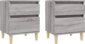 vidaXL Noptiere, 2 buc., gri sonoma, 40x35x50 cm