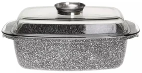Tava de copt cu capac 4,5L Klausberg KB7365, antiaderenta, invelis marmorat