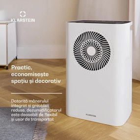 Klarstein CircleDry Smart 12 L dezumidificator, 12 L/zi, 260 W, 25-30m², WiFi, timer, filtru