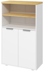 kleankin Mobilier de depozitare pentru baie cu 2 uși și 2 compartimente deschise dim.  60L x 30A x 102H cm, alb | Aosom Romania