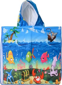 Poncho copii SEA FISH albastru 60 x 90 cm Dimensiune: 60 x 90 cm