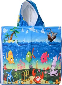 Poncho copii SEA FISH albastru 60 x 90 cm Dimensiune: 60 x 90 cm