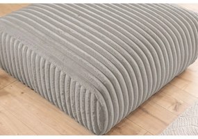 Taburet gri deschis cu tapițerie din catifea reiată Justin – Ropez