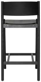 Scaun de bar negru cu aspect de lemn de stejar (înălțime șezut 75 cm) Oblique – Hübsch